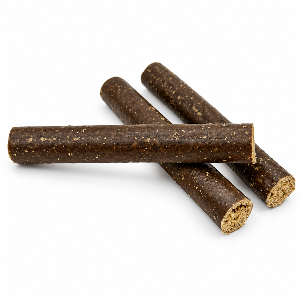 Pferd-Fleischrolle, dunkelbraune getrocknete Fleischsticks