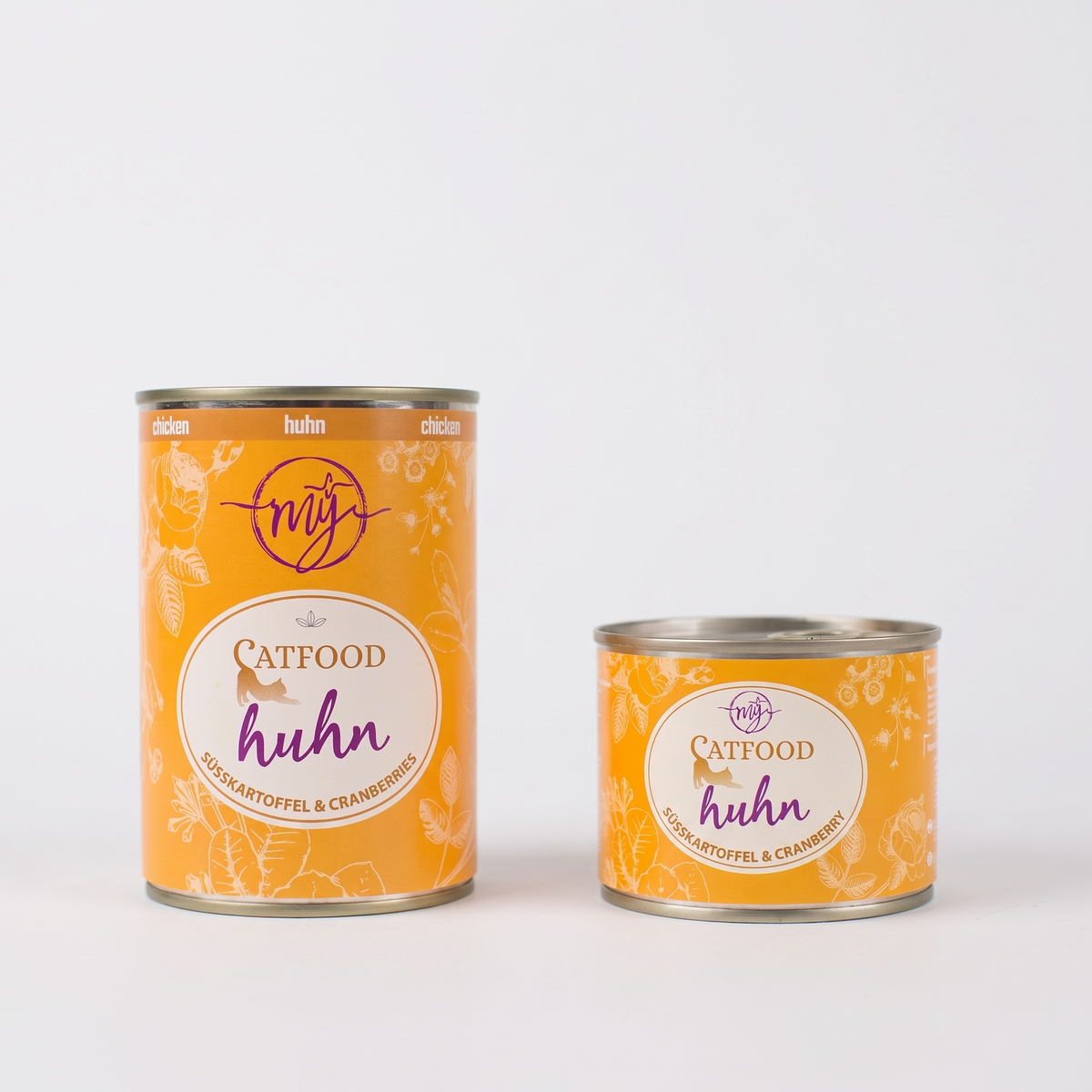 mÿ Catfood Huhn, zwei Dosen in groß und klein