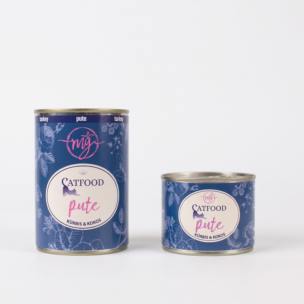 mÿ catfood Puten-Katzenfutterdosen mit Kürbis & Kokos, 200 g und 400 g