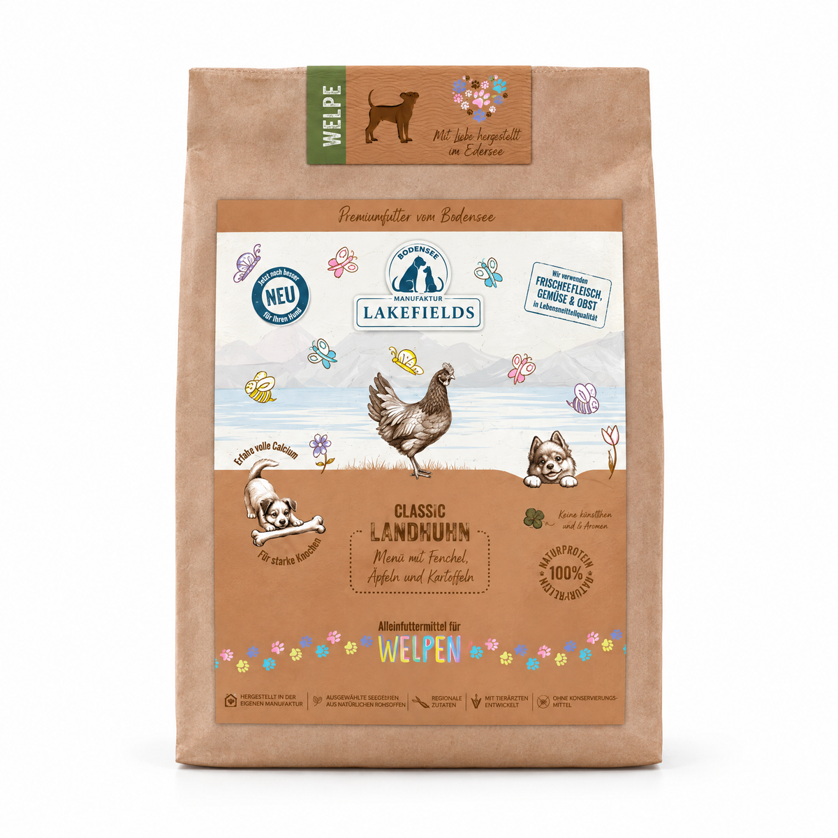 Welpen-Trockenfutter Huhn von Lakefields